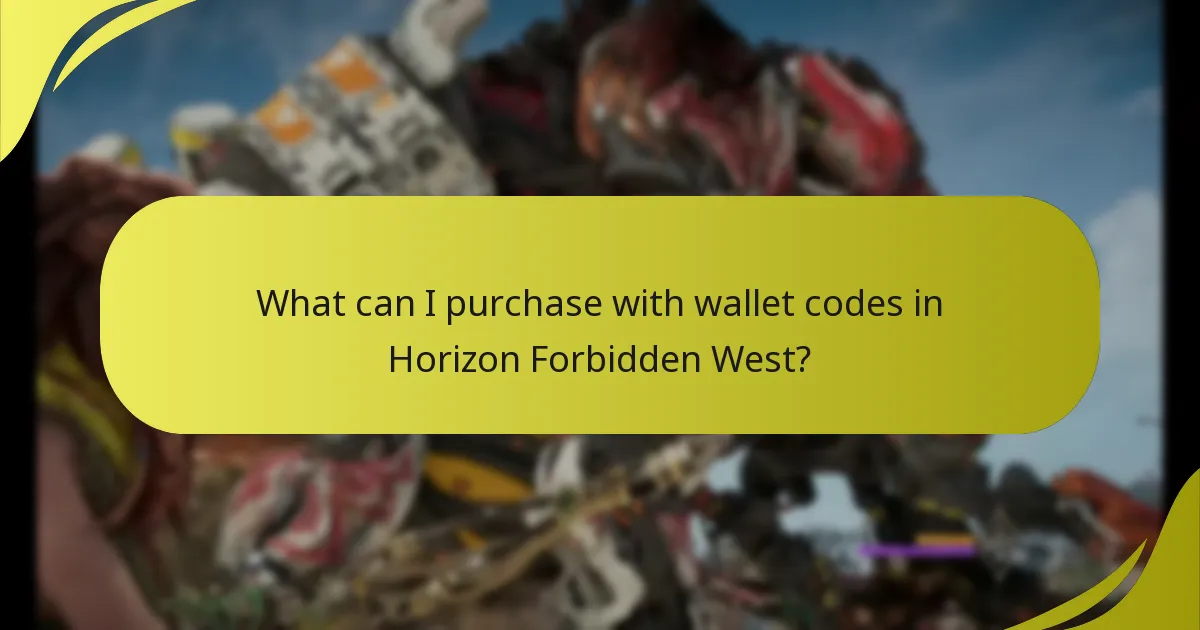 What can I purchase with wallet codes in Horizon Forbidden West?